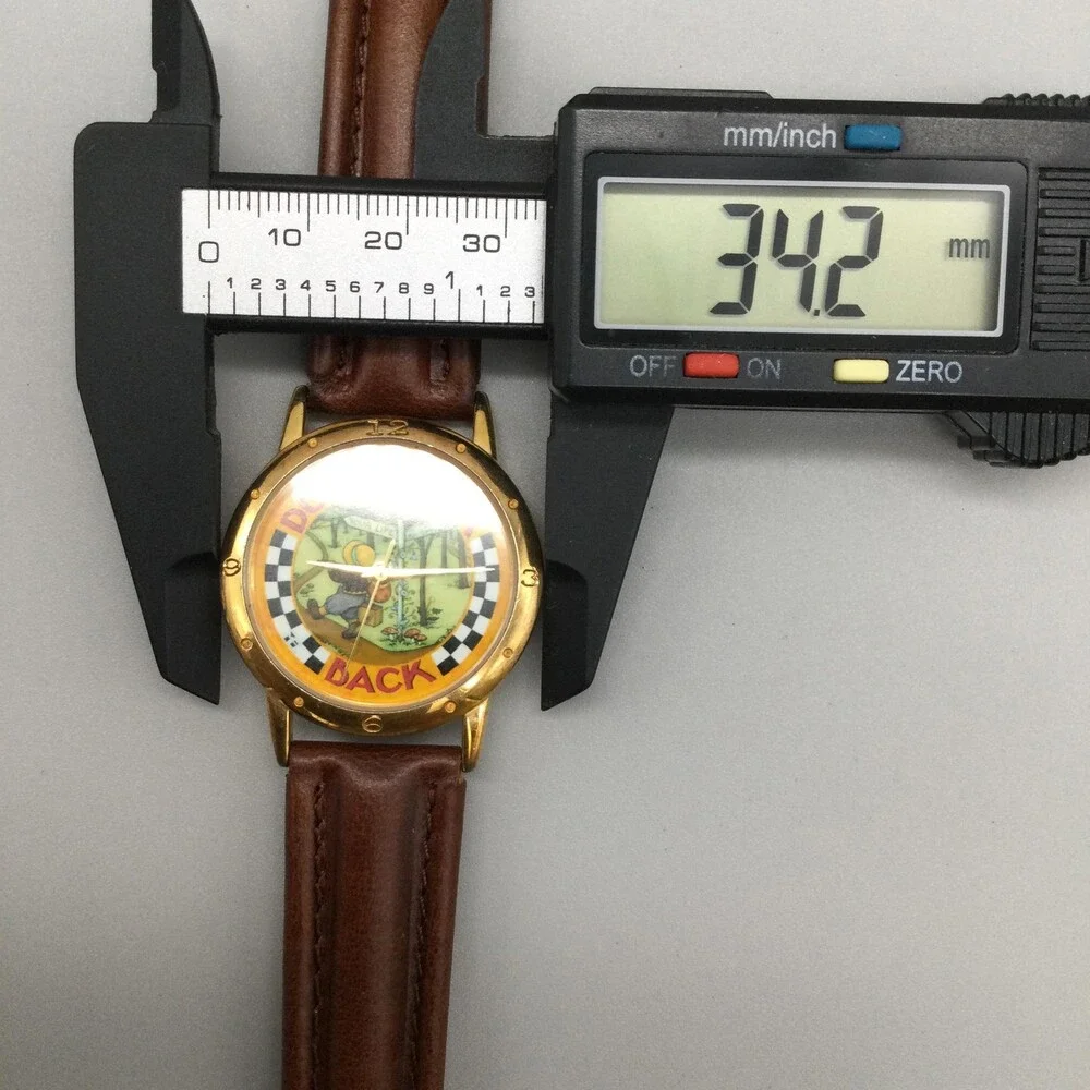 One In A Million Mens Watch 34mm Don't Look Back Gold Tone Leather New Battery
